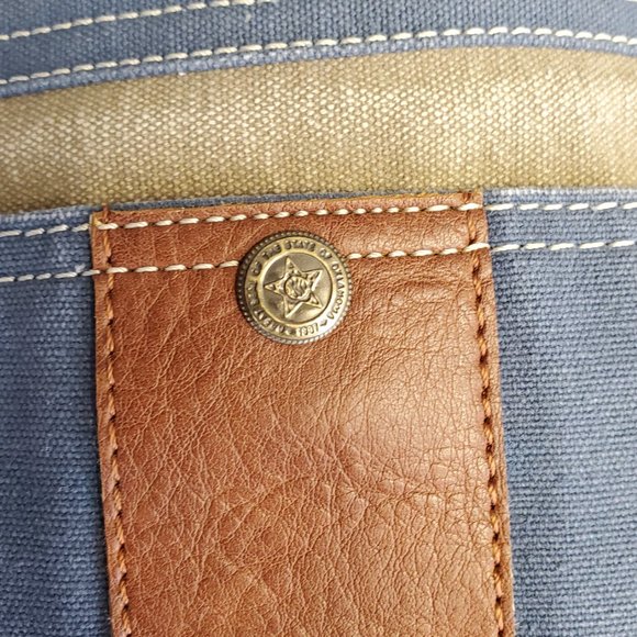 Mona B. - Cameron Admiral Up-Cycled Canvas Crossbody (blue) - Picture 3 of 9